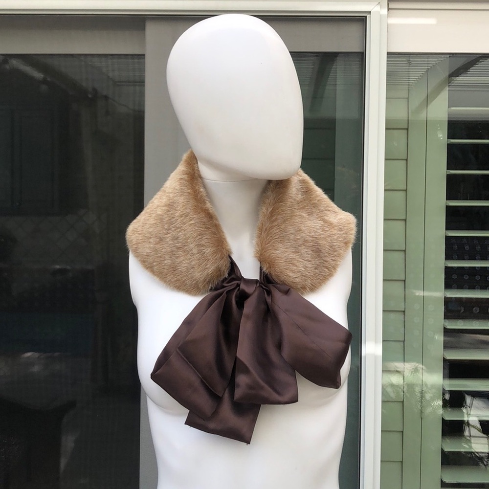 Dennis Basso Light Brown Faux Fur Stole